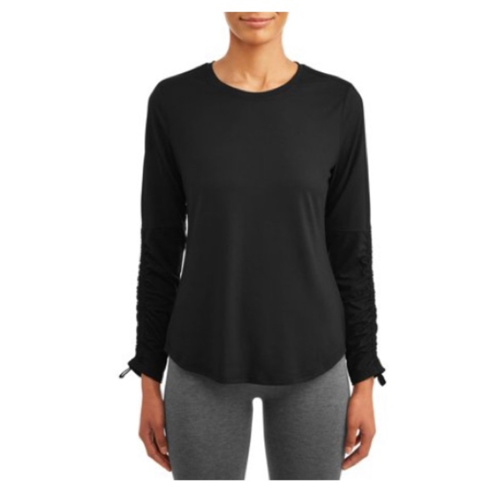 NWT Avia Women’s Active Ruched Crewneck Black